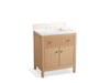KOHLER K-35019 Malin by Studio McGee 30" bathroom vanity cabinet with sink and quartz top, white oak