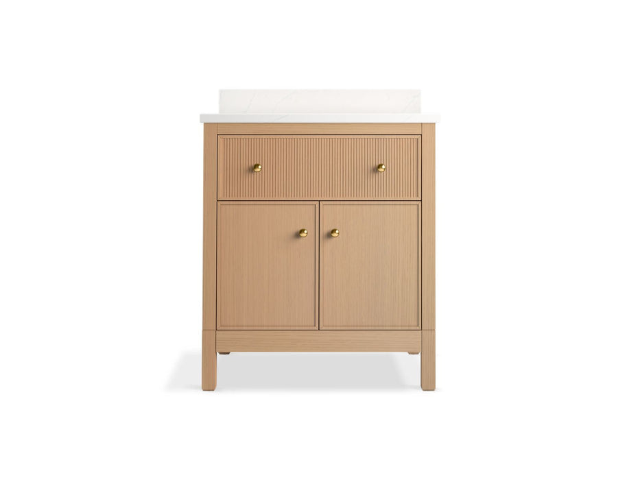 KOHLER K-35019 Malin by Studio McGee 30" bathroom vanity cabinet with sink and quartz top, white oak - view 2
