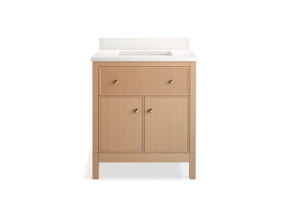 KOHLER K-35019 Malin by Studio McGee 30" bathroom vanity cabinet with sink and quartz top, white oak - view 3