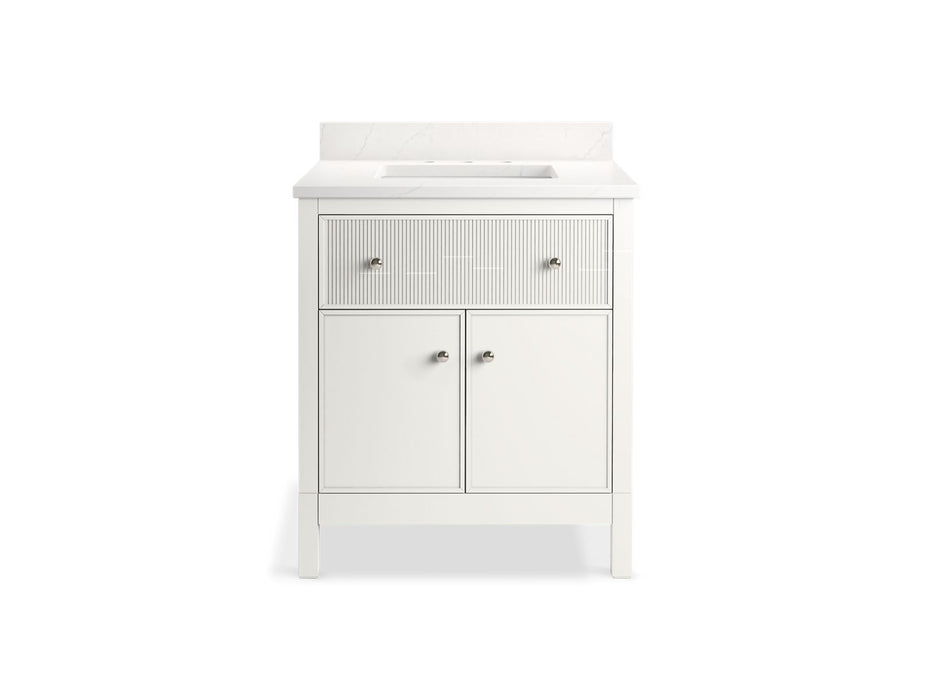 KOHLER K-35019 Malin by Studio McGee 30" bathroom vanity cabinet with sink and quartz top, white - view 2