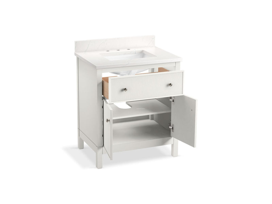 KOHLER K-35019 Malin by Studio McGee 30" bathroom vanity cabinet with sink and quartz top, white - view 4