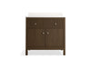KOHLER K-35020 Malin by Studio McGee 36" bathroom vanity cabinet with sink and quartz top, draper oak - view 5