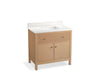 KOHLER K-35020 Malin by Studio McGee 36" bathroom vanity cabinet with sink and quartz top, white oak