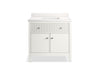 KOHLER K-35020 Malin by Studio McGee 36" bathroom vanity cabinet with sink and quartz top, white - view 2