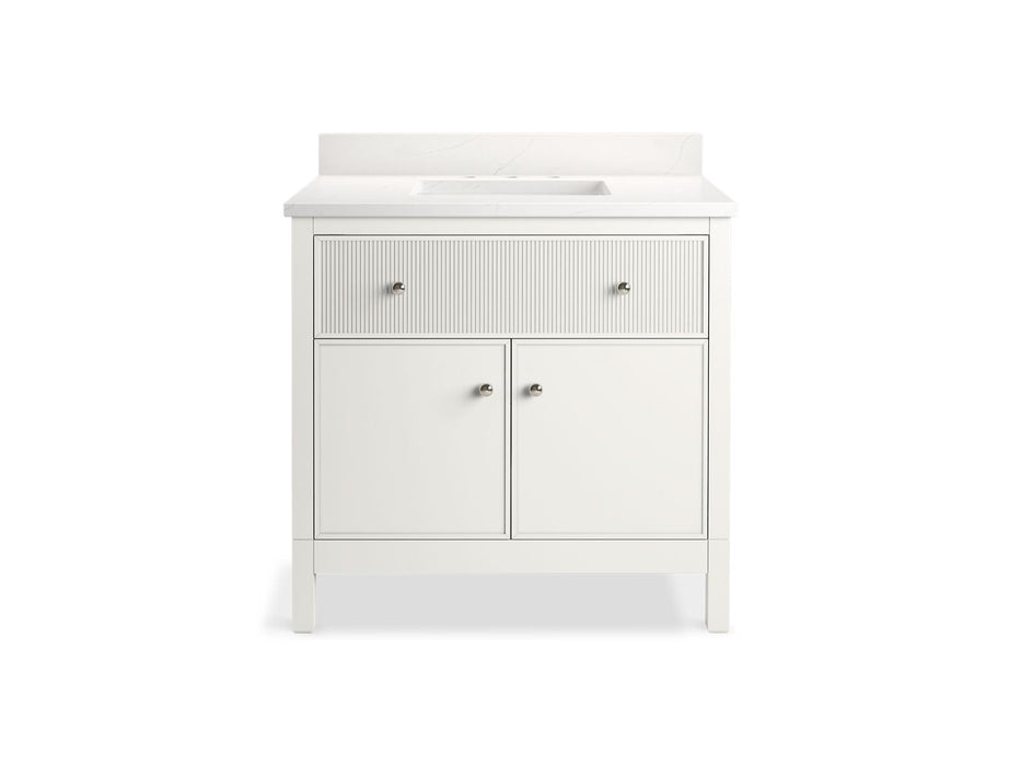 KOHLER K-35020 Malin by Studio McGee 36" bathroom vanity cabinet with sink and quartz top, white - view 2