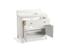 KOHLER K-35020 Malin by Studio McGee 36" bathroom vanity cabinet with sink and quartz top, white - view 3