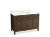 KOHLER K-35021 Malin by Studio McGee 48" bathroom vanity cabinet with sink and quartz top, draper oak
