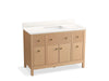 KOHLER K-35021 Malin by Studio McGee 48" bathroom vanity cabinet with sink and quartz top, white oak