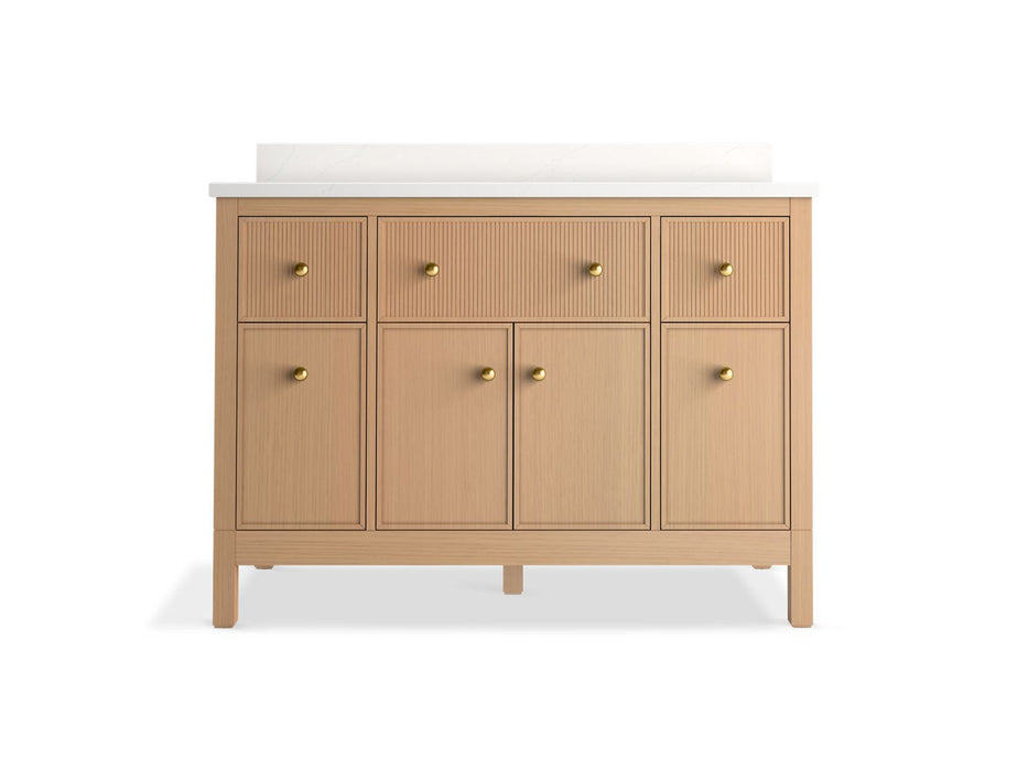 KOHLER K-35021 Malin by Studio McGee 48" bathroom vanity cabinet with sink and quartz top, white oak - view 3