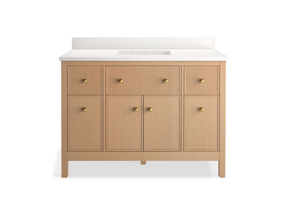 KOHLER K-35021 Malin by Studio McGee 48" bathroom vanity cabinet with sink and quartz top, white oak - view 4