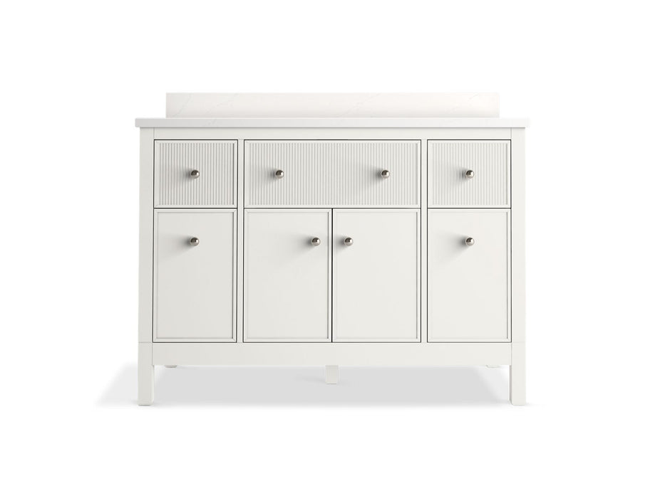 KOHLER K-35021 Malin by Studio McGee 48" bathroom vanity cabinet with sink and quartz top, white - view 2