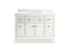 KOHLER K-35021 Malin by Studio McGee 48" bathroom vanity cabinet with sink and quartz top, white - view 3