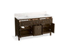 KOHLER K-35022 Malin by Studio McGee 60" bathroom vanity cabinet with sinks and quartz top, draper oak - view 2