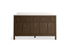 KOHLER K-35022 Malin by Studio McGee 60" bathroom vanity cabinet with sinks and quartz top, draper oak - view 5