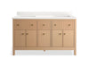 KOHLER K-35022 Malin by Studio McGee 60" bathroom vanity cabinet with sinks and quartz top, white oak - view 3