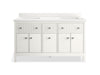 KOHLER K-35022 Malin by Studio McGee 60" bathroom vanity cabinet with sinks and quartz top, white - view 3