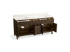 KOHLER K-35023 Malin by Studio McGee 72" bathroom vanity cabinet with sinks and quartz top, draper oak - view 3