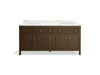 KOHLER K-35023 Malin by Studio McGee 72" bathroom vanity cabinet with sinks and quartz top, draper oak - view 5