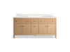 KOHLER K-35023 Malin by Studio McGee 72" bathroom vanity cabinet with sinks and quartz top, white oak - view 3