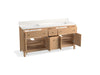 KOHLER K-35023 Malin by Studio McGee 72" bathroom vanity cabinet with sinks and quartz top, white oak - view 4