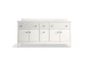 KOHLER K-35023 Malin by Studio McGee 72" bathroom vanity cabinet with sinks and quartz top, white - view 2