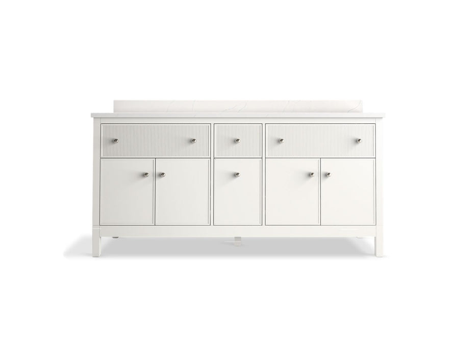 KOHLER K-35023 Malin by Studio McGee 72" bathroom vanity cabinet with sinks and quartz top, white - view 2