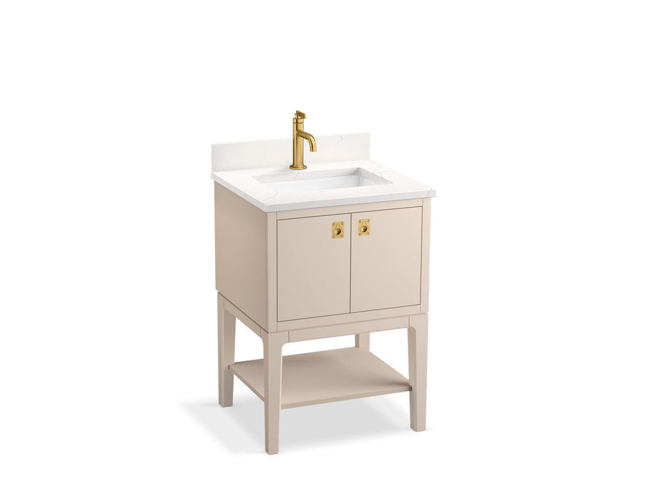 KOHLER K-35024 Seagrove by Studio McGee 24" bathroom vanity cabinet with sink and quartz top, light clay - view 2