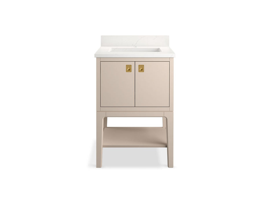 KOHLER K-35024 Seagrove by Studio McGee 24" bathroom vanity cabinet with sink and quartz top, light clay - view 4