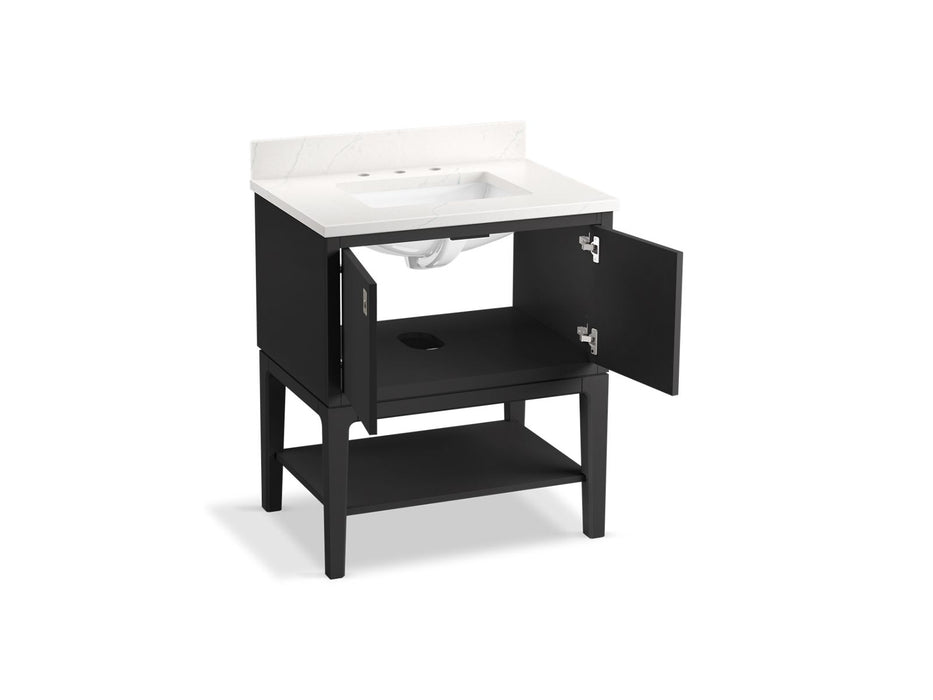 KOHLER K-35025 Seagrove by Studio McGee 30" bathroom vanity cabinet with sink and quartz top, ferrous grey - view 5