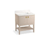 KOHLER K-35025 Seagrove by Studio McGee 30" bathroom vanity cabinet with sink and quartz top, light clay