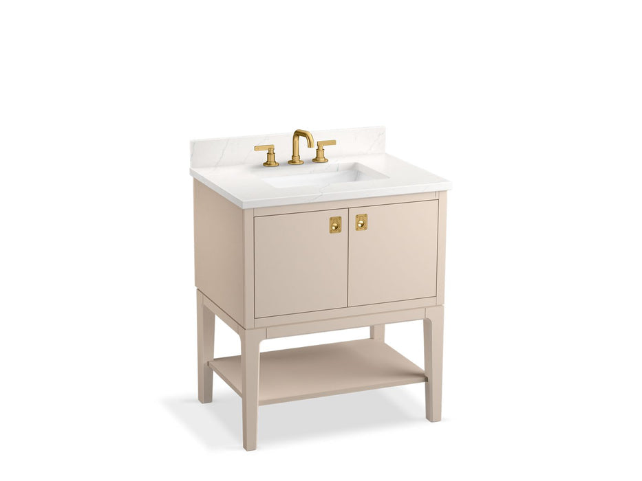 KOHLER K-35025 Seagrove by Studio McGee 30" bathroom vanity cabinet with sink and quartz top, light clay - view 2