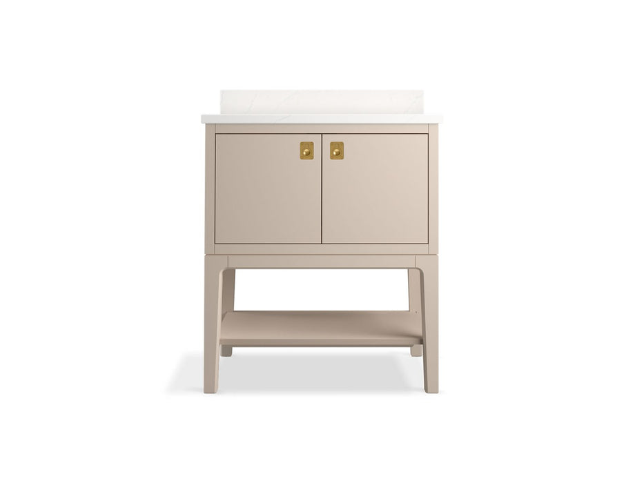 KOHLER K-35025 Seagrove by Studio McGee 30" bathroom vanity cabinet with sink and quartz top, light clay - view 3