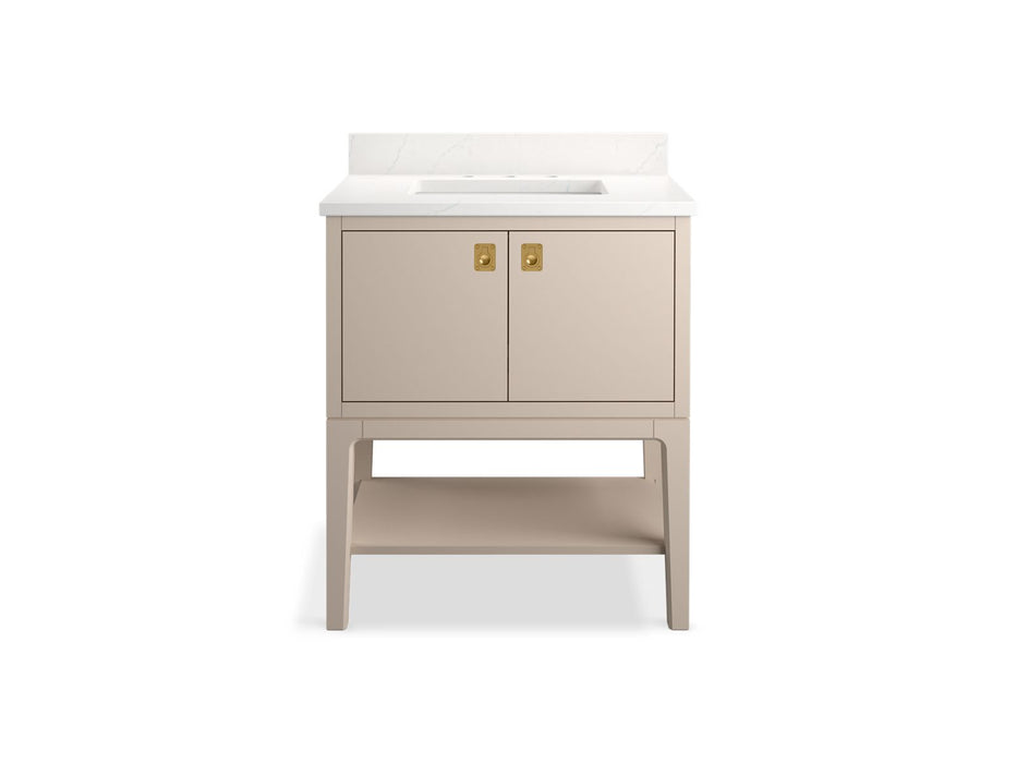 KOHLER K-35025 Seagrove by Studio McGee 30" bathroom vanity cabinet with sink and quartz top, light clay - view 4