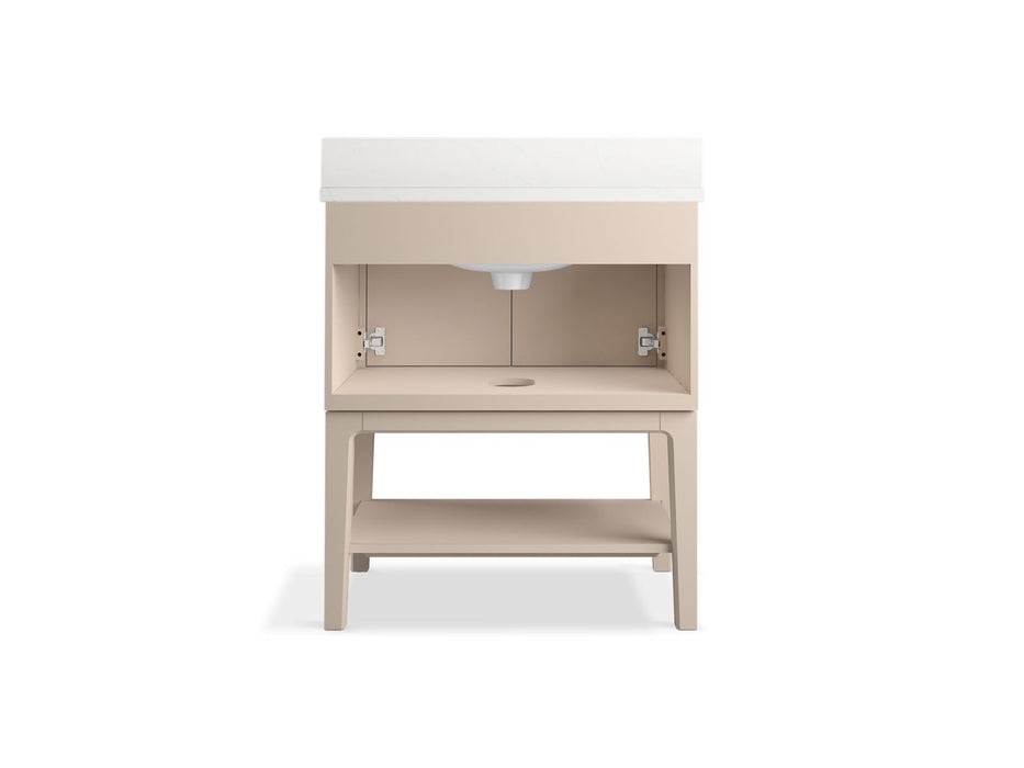 KOHLER K-35025 Seagrove by Studio McGee 30" bathroom vanity cabinet with sink and quartz top, light clay - view 5