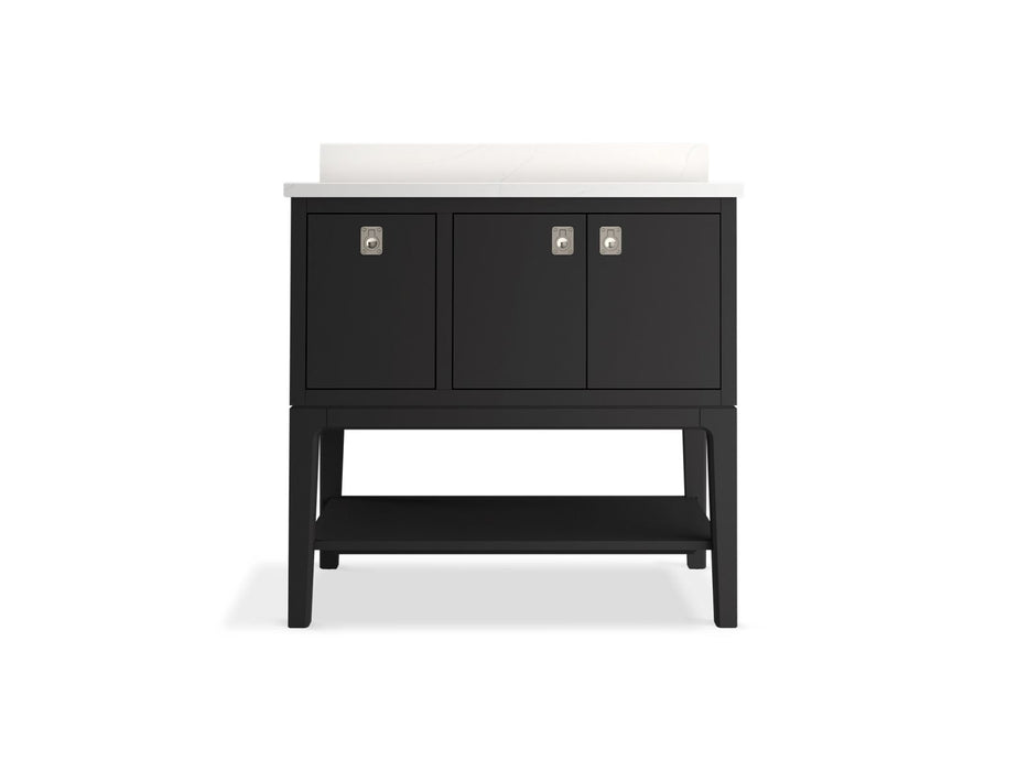 KOHLER K-35026 Seagrove by Studio McGee 36" bathroom vanity cabinet with sink and quartz top, ferrous grey - view 3