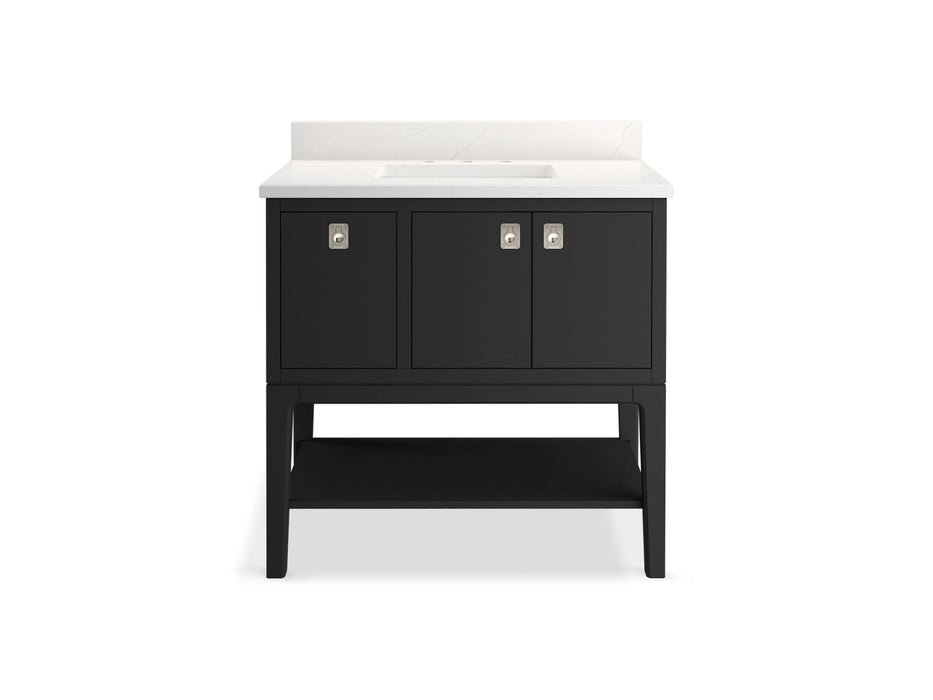 KOHLER K-35026 Seagrove by Studio McGee 36" bathroom vanity cabinet with sink and quartz top, ferrous grey - view 4