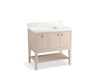 KOHLER K-35026 Seagrove by Studio McGee 36" bathroom vanity cabinet with sink and quartz top, light clay