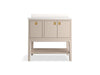 KOHLER K-35026 Seagrove by Studio McGee 36" bathroom vanity cabinet with sink and quartz top, light clay - view 3