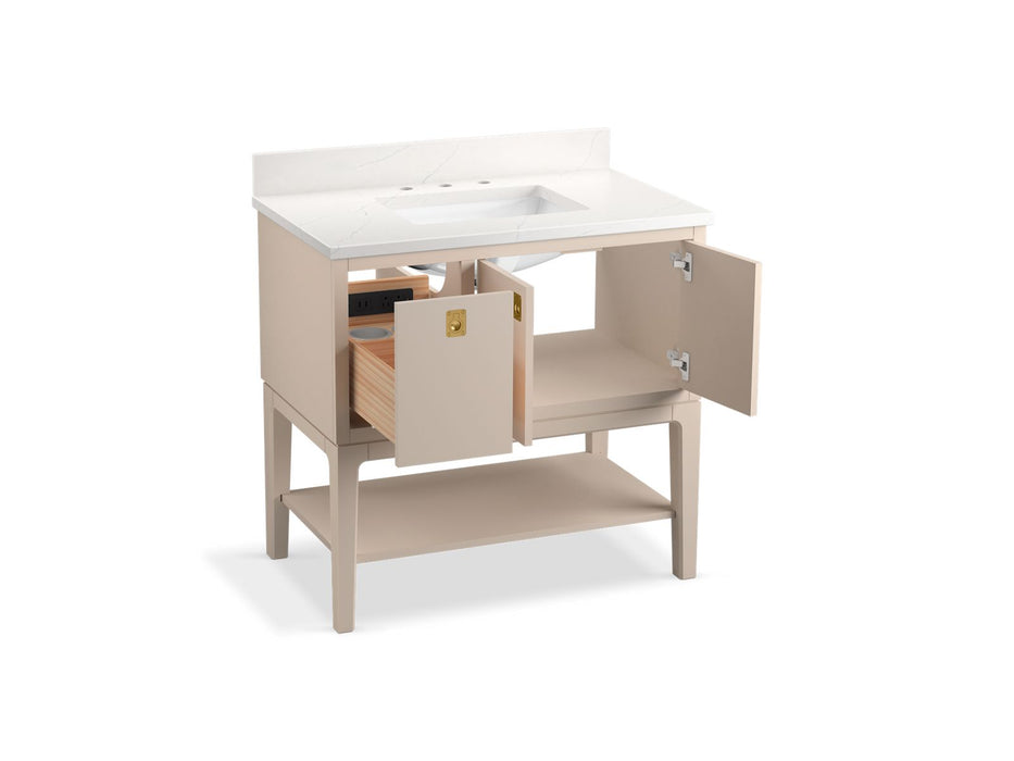 KOHLER K-35026 Seagrove by Studio McGee 36" bathroom vanity cabinet with sink and quartz top, light clay - view 5