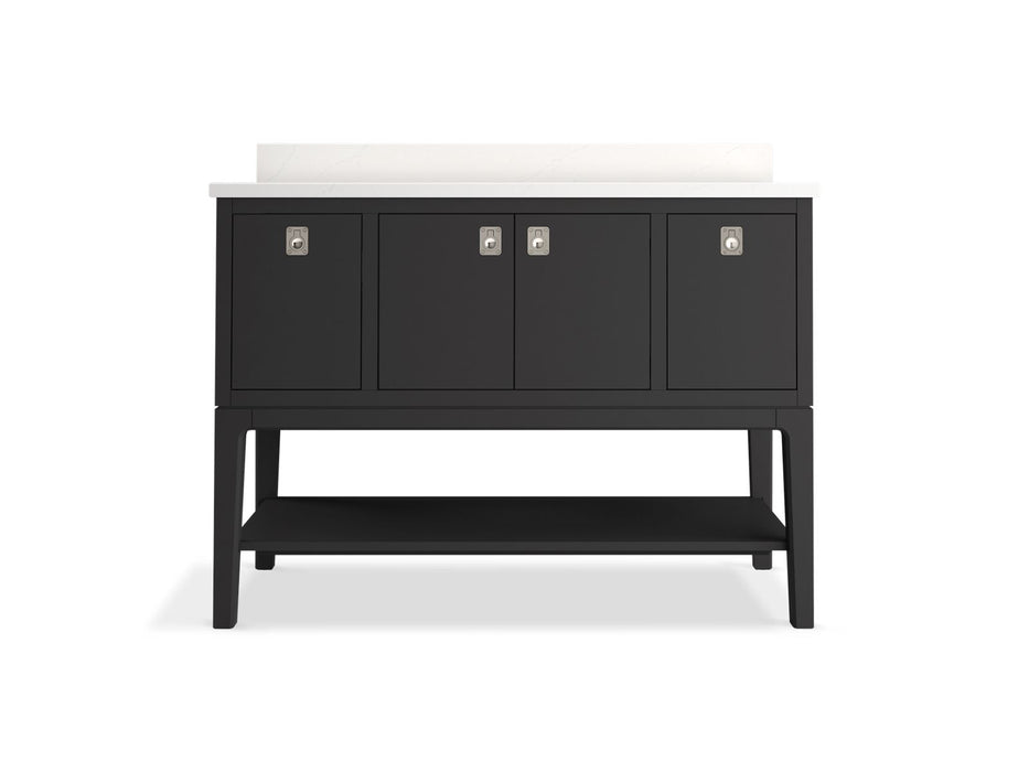 KOHLER K-35027 Seagrove by Studio McGee 48" bathroom vanity cabinet with sink and quartz top, ferrous grey - view 3