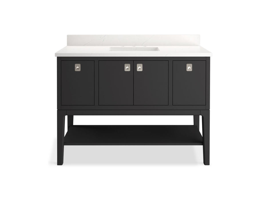 KOHLER K-35027 Seagrove by Studio McGee 48" bathroom vanity cabinet with sink and quartz top, ferrous grey - view 4