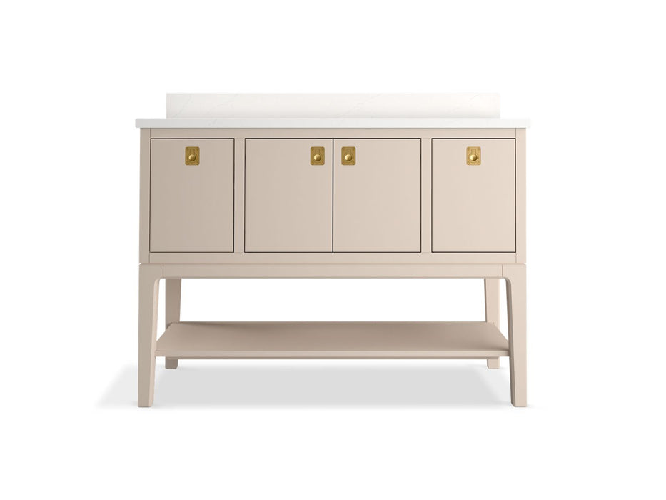 KOHLER K-35027 Seagrove by Studio McGee 48" bathroom vanity cabinet with sink and quartz top, light clay - view 3