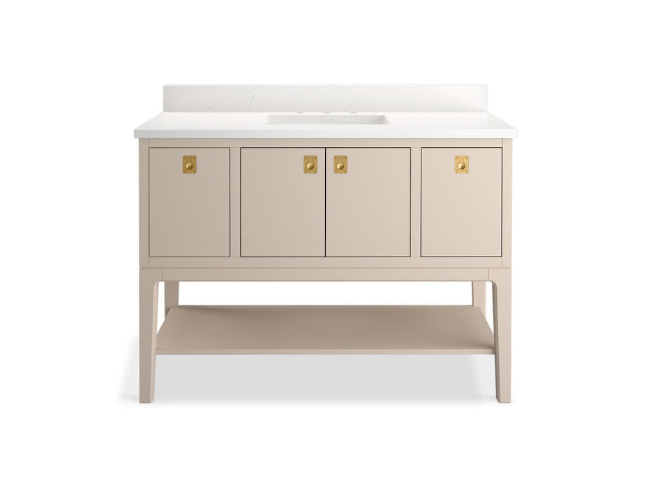KOHLER K-35027 Seagrove by Studio McGee 48" bathroom vanity cabinet with sink and quartz top, light clay - view 4