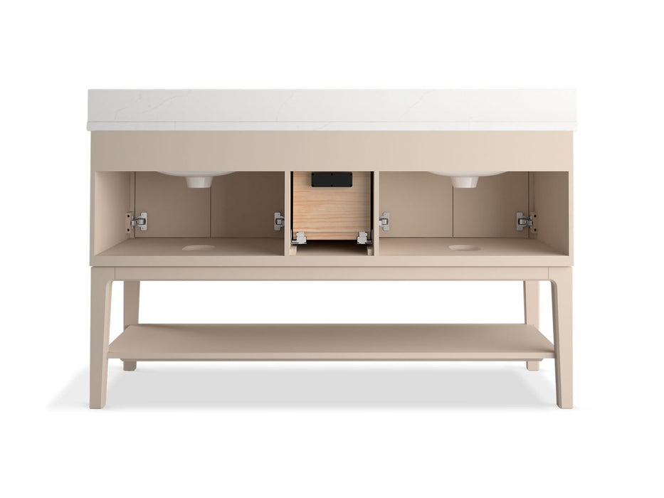 KOHLER K-35028 Seagrove by Studio McGee 60" bathroom vanity cabinet with sinks and quartz top, ferrous grey - view 5