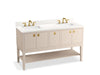 KOHLER K-35028 Seagrove by Studio McGee 60" bathroom vanity cabinet with sinks and quartz top, light clay - view 2