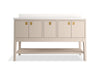 KOHLER K-35028 Seagrove by Studio McGee 60" bathroom vanity cabinet with sinks and quartz top, light clay - view 3