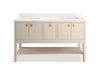 KOHLER K-35028 Seagrove by Studio McGee 60" bathroom vanity cabinet with sinks and quartz top, light clay - view 4