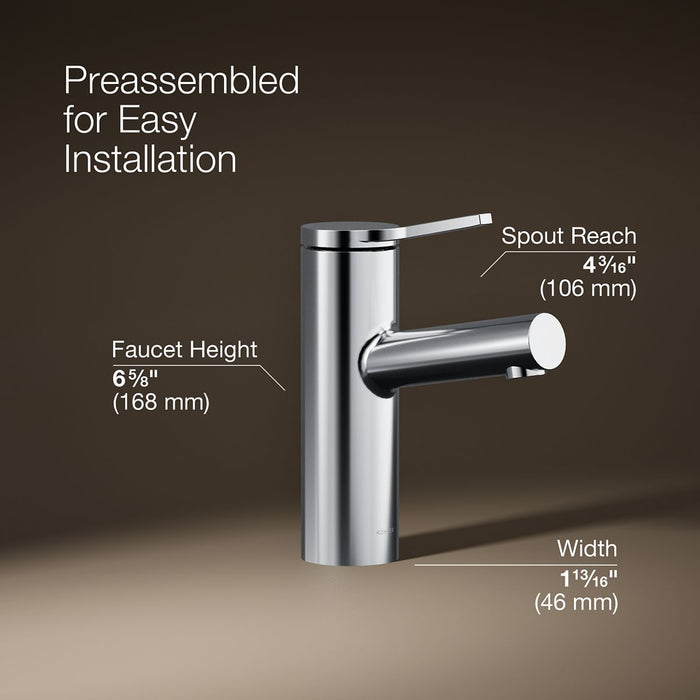 KOHLER K-35048-4K Elate Single-handle bathroom sink faucet, 1.0 gpm, polished chrome - view 4
