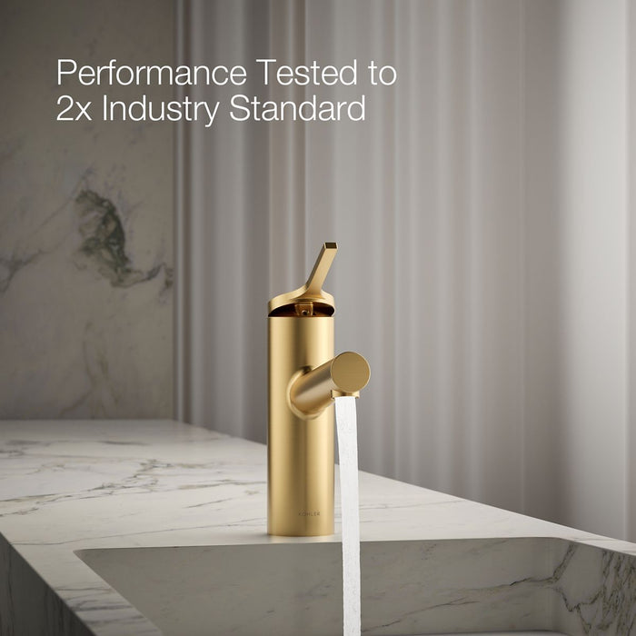 KOHLER K-35048-4K Elate Single-handle bathroom sink faucet, 1.0 gpm, vibrant brushed moderne brass - view 2
