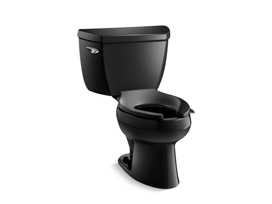 KOHLER K-3505-RA Wellworth Two-piece elongated toilet, 1.6 gpf, black black